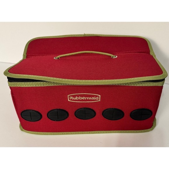 Rubbermaid Divided Storage Caddy Organizer Craft Sewing‎ Red Green Trim - Picture 1 of 4